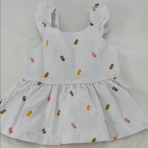 Janie and Jack Girl’s Top with Pineapple Design